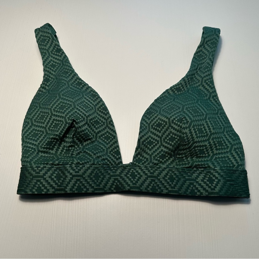 CUPSHE WOMEN’S PATTERN PLUNGE NECK BIKINI TOP SIZE S